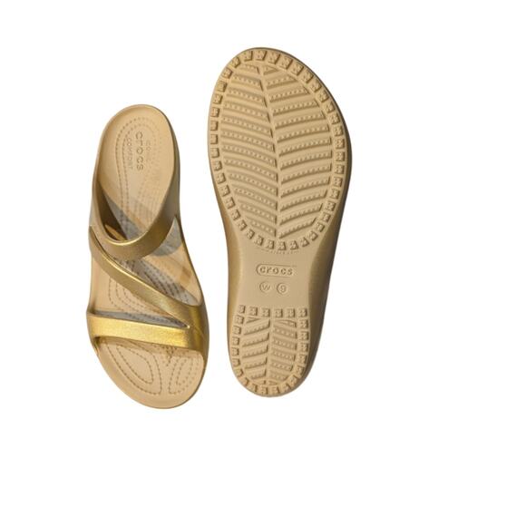 New Crocs Kadee II Metallic Slide Sandals Size 9 - Picture 2 of 6